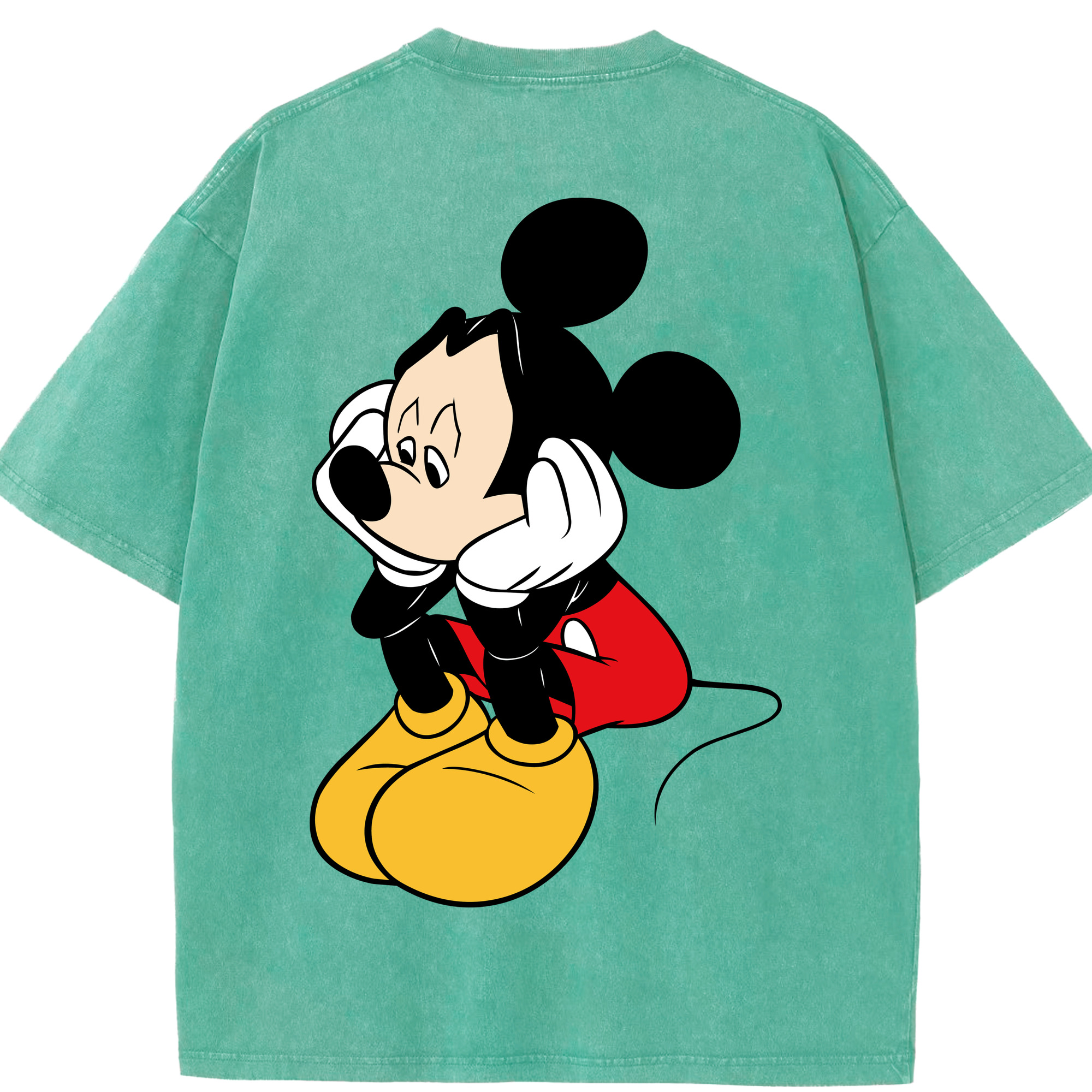 （画像用） ミッキーマウス Mickey Mouse 綿100% ヴィンテージ風 半袖Tシャツ（背面プリント）